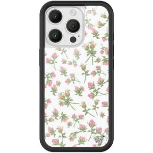 Wildflower Cases - Pink Posie Rosie, Compatible with Apple iPhone 16 Pro | Floral White Popular Aesthetic Cute Trendy - Protective Black Bumper, 4ft Drop Test Certified, Women Owned Small Business