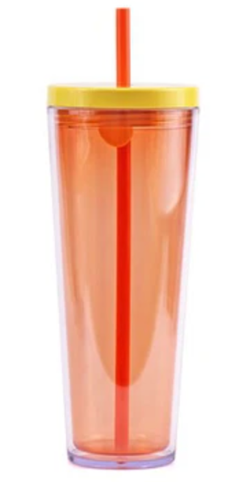 Classic Acrylic Tumbler With Lid And Straw, 26OZ