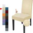 YEMYHOM 2 Packs Latest Checkered Dining Chair Slipcover Parsons Chair Furniture Protector Stretch Chair Covers for Dining Room, Restaurant, Kitchen, Party (Beige)