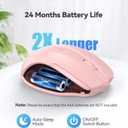 TECKNET Wireless Mouse, 2.4G Ergonomic Optical Mouse, Computer Mouse for Laptop, PC, Computer, Chromebook, Notebook, 6 Buttons, 24 Months Battery Life, 2600 DPI, 5 Adjustment Levels - Pink