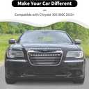 Black Front Bumper Grille Emblem Cover Rear Emblem Badge Cover Trim Compatible with Chrysler 300 300C 2015+