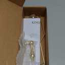 IFealClear Polished Gold Universal Side Mount Toilet Tank Flush Lever Replacement, Toilet Handle Replacement Kit with Stainless Steel Flapper Chain, Solid Brass Angle Mount Toilrt Trip Lever