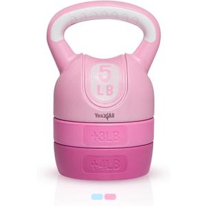 Yes4All Kettlebell Sets - Adjustable Kettlebell Set for Strength Training - Kettlebells Adjustable Weight for Versatile Workouts (C. Pink)