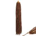 8 Pack Pre-Looped Micro Locs Super Lightweight Mini Fuax Locs Crochet Hair Sisterlocks Synthetic braids Dreadlock Extensions (30#, 18 Inch)