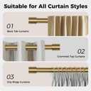 Brass Gold Curtain Rods for Windows 28 to 48, 1 Inch Decorative Antique Brass Curtain Rod Heavy Duty with Adjustable Length & Easy Installation