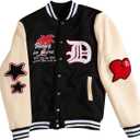SOLY HUX Men's Varsity Jacket Color Block Graphic Long Sleeve Streetwear Y2k Baseball Jacket (M)