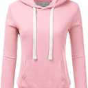 DOUBLJU Basic Lightweight Pullover Sweater Top Essential Comfy Casual Hoodie Sweatshirt for Womens Clothes with Plus Size (X-Small)