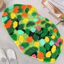 Moss Rug Moss Bath Mat 30"20" Colorful Moss Rug Cute Bath Mat with Non Slip Backing 3D Moss Carpet Soft Water Absorbent Bath Mat Green Bathroom Rug Decor Washable Moss Rug for Shower