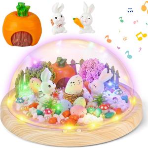 Polkoliye Make Your Own Night Light with Music, 7in Nightlight Project and Birthday Gifts Toys for Girls, Easter Arts and Crafts for Kids Ages 4-12 Years Old (Rabbit)