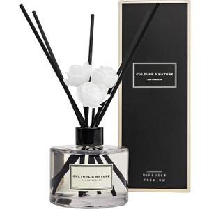 CULTURE & NATURE Reed Diffuser Set 6.7oz (200ml) Black Cherry Scented Diffuser with Sticks Home Fragrance Reed Diffuser for Bathroom Shelf Decor
