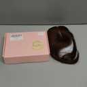 Flufymooz Real Human Hair Toppers for women, 10 Inch Clip in Bangs 100 Human Hair Toppers for Thinning Hair, Cover Hair Topper Hair Pieces with 150% Density Silk Base-Medium Brown