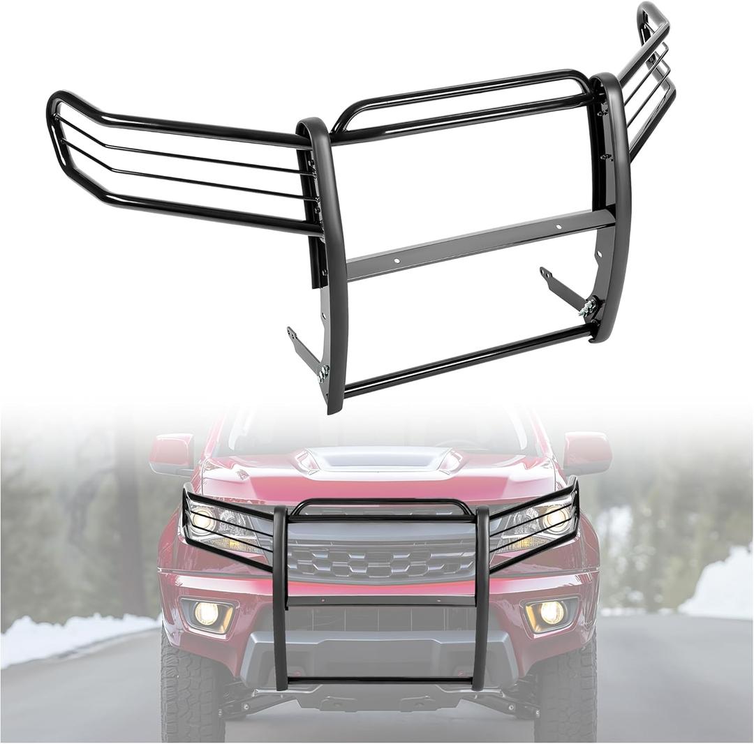 HECASA Front Brush Guard Compatible with 2015-2023 Chevrolet Chevy Colorado Grille Grill Guard Bull Bar Bumper Protector Black Powder Coated Steel