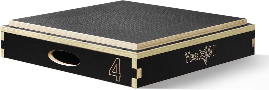 Yes4All 3 in 1 Wooden Plyo Box, Plyometric Box Platform for Jump Training, Jump Boxes for Home Gym Exercise and Outdoor Workout
