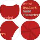 Teacher Shirts for Women Weird Teachers Build Character Shirt Teacher Appreciation Gift Tee Short Sleeve Tops (Red, S)