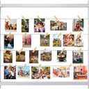 Collage Picture Frame for Nursery,Photo Display Board for Kids,Hanging Pictures Frames with Clips for Kid Graduation Birthday Party,Children Room Wall Decor,Upgraded,Easy To Assemble,(Gray White), Wall Mount