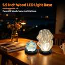 5.9 Inch Wood LED Light Base, Crystal Display Stand with 3 Light Modes and 10-Level Dimming for Acrylic, Crystal, Night Light, Glass Resin Art