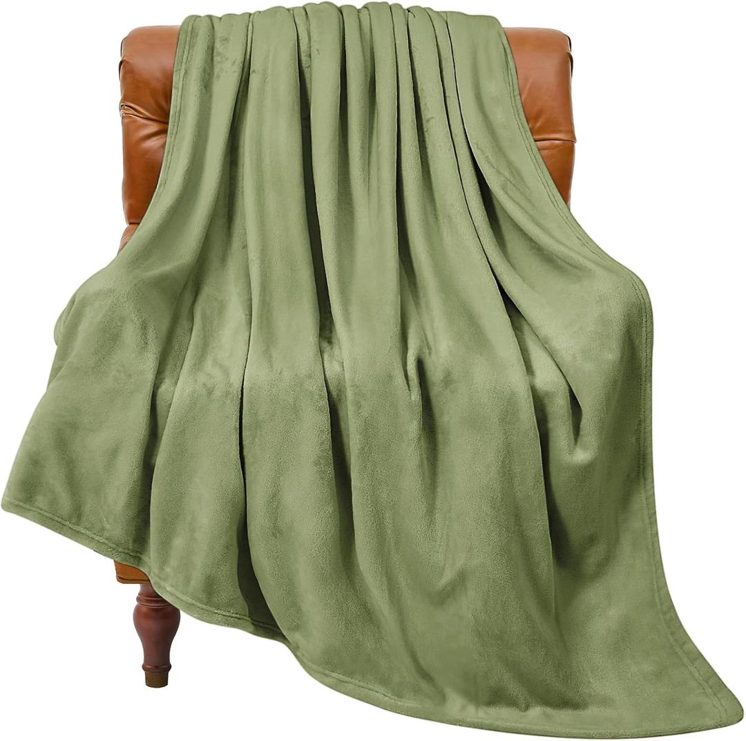BEDELITE Fleece Blanket Sage Green Throw Blanket for Couch & Bed, Luxury Plush Cozy Fuzzy Blanket 50" x 60", Super Soft Warm Lightweight Throw Blanket for Travel Camping