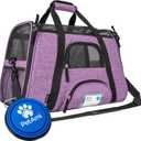 PetAmi Airline Approved Pet Carrier for Cat, Soft Sided Dog Carrier for Small Dog, Cat Travel Supply Accessories Indoor Cat, Ventilated Pet Carrying Bag Medium Large Kitten Puppy, Small Heather Purple (Small - 17"L x 10.2"W x 11.2"H)