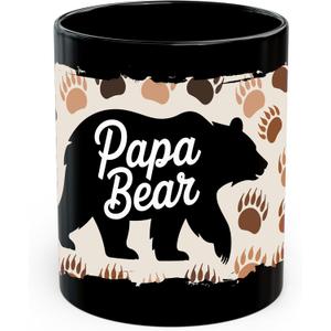 Papa Bear Ceramic Coffee Mug 11oz Father Dad - Tea Coffee Mug with Comfortable Grip - Unique Fun Gift Cup for Office or Home - Vibrant Long-Lasting Print ID45211