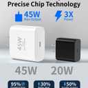 2 x iPhone 17 16 Charger, 45W USB C Charger Block & 100W USB-C Cable (2-Pack), PD3.0/PPS Fast Charging for iPhone 17 Air/16/15 Plus Pro Max, Galaxy, iPad, MacBook,Pixel, ETL-Certified,Ultra-Compact Design