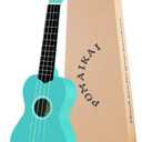 POMAIKAI Soprano Ukulele Starter Wood Ukele Hawaiian Guitar Ukelele 21" Beginner and Students (Blue) (03#Blue)