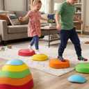 Sensory Balance Stepping Stones for Kids 5-Pack Non-Slip Toddler Stepping Stones, Stackable Indoor Play Set for Motor Skill Development and Coordination (Age 3-8)