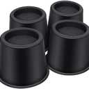 ANNKUT Bed Risers 4 Inch Heavy Duty, Round Furniture Risers for Bed Desk Table Sofa Couch，Bed Lifts Risers, Support up to 3300 Lbs(4 Pack Black)