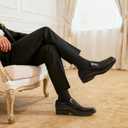 Bruno Marc Men's Square Toe Dress Loafers Formal Shoes (8 Wide, 5-black)