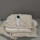 Bedsure Heated Blanket Throw Blanket - Fast Heating Electric Blanket, Soft Flannel Heated Throw with 4 Time Settings, 6 Heating Settings, Warm Gifts for Grandma (50x60 inches, Cream)