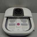 RIKE Collapsible Foot Spa with Heat, Bubbles, 24-Level Temp Control, Red Light, Timer, Foot Soaking Tub with 6 Shiatsu Rollers & Pumice Stone, Foot Bath Massager Pedicure FootSpa for Stress Relief