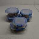 KOMUEE  Glass Food Storage Containers Set,Glass Meal Prep Containers-Stackable Airtight Glass Storage Containers with lids,Freezer, Microwave, Oven Safe,Blue