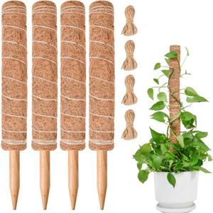 49 inch Tall Moss Pole for Plants, SproutMaven 4 Pieces of 16 Inch Monstera Moss Pole kit for Indoor Outdoor Climbing Plants Lianas to Grow Upwards