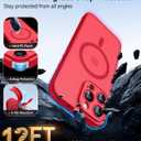CANSHN Magnetic & Camera Control Compatible with iPhone 16 Pro Case, [Full Camera Protection] [Compatible with Magsafe] [Translucent Matte] Shockproof Protective Phone Cover 6.3 Inch - Red