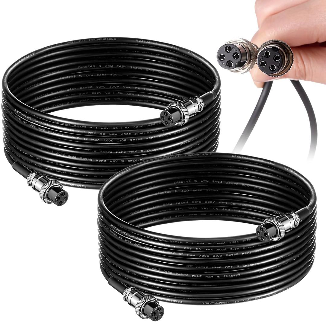 2 Pcs 15 ft Floor Scale Cable 4 Pin Scales Cable with Connectors for Floor Scale Indicator Industrial Accessories, Black