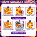 OCTERIC 6 Pcs 5 Feet Long Strands Marigold Flowers Garland with Bell Indian Wedding Decoration Artificial Decorations for Altar Faux Flower for Diwali, Pooja, Bush Floral Party (Dark Orange, Yellow)