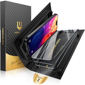 UNBREAKcable for iPhone 15 Plus Screen Protector [Quick-Installation Box] 3-Pack 9H+ Hardness Shatterproof Tempered Glass [99.99% HD Clear] [Case Friendly] [Bubble Free] for Apple 15 Plus 6.7 inch