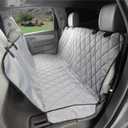 Dog Backseat Cover with Hammock for Cars, SUVs, and Trucks Waterproof Layers, Nonslip Seat Protector, Durable Nylon Clips, K9 Shield with Heavy Duty Thread, (Regular, Grey)
