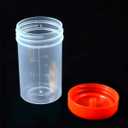 20Pcs 60ML Sterile Specimen Cups with Lids 2OZ Screw-on Cap Red Cover Measuring Containers Seal
