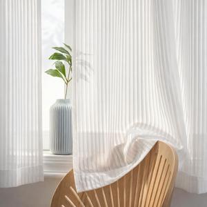 Sovtfides Sheer Curtains 84 inches Long 2 Panels Set for Living Room/Bedroom, Rod Pocket Voile Sheer Panel Drapes, White, 2pcs, Each 38" W x 84" L