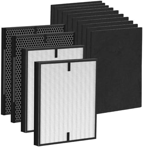 12 Pack 3000 Replacement Filters, Compatible with 3000, 3000M, 3000P-ro Air Pur-ifier, 2 Air Filter, 2 Activated Carbon and 8 Carbon Pre-Filters