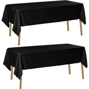 2 Pieces Black Plastic Tablecloth - Elegant and Durable Rectangular Design for General Use, Parties, Family Picnics, and Outdoor Decoration (137 * 183cm)