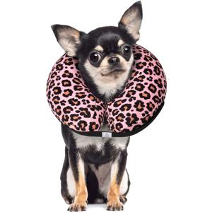 CuteBone Inflatable Dog Donut Collar with Removable Soft Fleece Covers for Small/Medium/Large Dogs and Cats After Surgery GWB10M