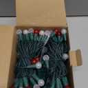 BOHON Christmas Lights 2 Pack 24FT 70 LED G15 Outdoor Christmas String Lights with Green Wire for Indoor Patio Xmas Tree Garland Decorations, Waterproof (Red and Warm White)