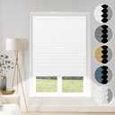 Blackout Shades Cordless Blinds Cellular Fabric Blinds Honeycomb Door Window Shades 35x64, White