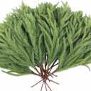 Real Touch Norfolk Pine Branch, Christmas Decorations Indoor Outdoor, Faux Greenery Stem Fake Cedar Pine Picks for Vase DIY Crafts, Artificial Plants Branches for Xmas Garland Home Decor (One Size)