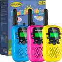 Walkie Talkies for Kids Toys for Boys Girls 4-6, 3 Miles Range Walkie Talkie to Camping, Outdoor 4 Year Old Girl Birthday Gifts for 3 4 5 6 7 Year Old Boy Girl Gifts Age 6-8 (3 Pack) (Blue&Pink&Yellow)