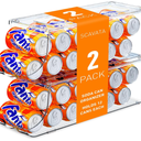 SCAVATA 2 Pack Skinny Can Organizer for Refrigerator, Stackable Tall Skinny Soda Pop Can Holder Dispenser with Lid for Fridge Pantry Rack Freezer, Clear Plastic Storage BinsHolds 12 Slim Cans Each