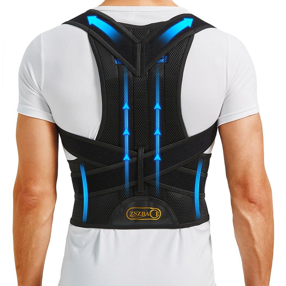 Upgraded Back Brace Posture Corrector for Men and Women - Relief for Neck, Back,and Shoulder Pain - Full Adjustable and Breathable Posture Back Brace - Improve Back Posture and Provide Lumbar Support Medium