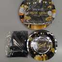 96pcs We Will Miss You Party Paper Plates Napkins Farewell Party Decoration Going Away Party Disposable Dinner Tableware Gold Black Goodbye Party Supplies Graduation Leaving Retirement Party 24 Guests