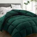 HYLEORY All Season Queen Size Bed Comforter - Cooling Goose Down Alternative Quilted Duvet Insert with Corner Tabs - Winter Warm - Machine Washable - Emerald Green